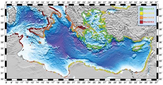 Aynı çalışmada elde edilen sonuçlar uyarınca kıyılarda 50 cm tsunami dalga yüksekliğine neden olabilecek eşik deprem büyüklükleri